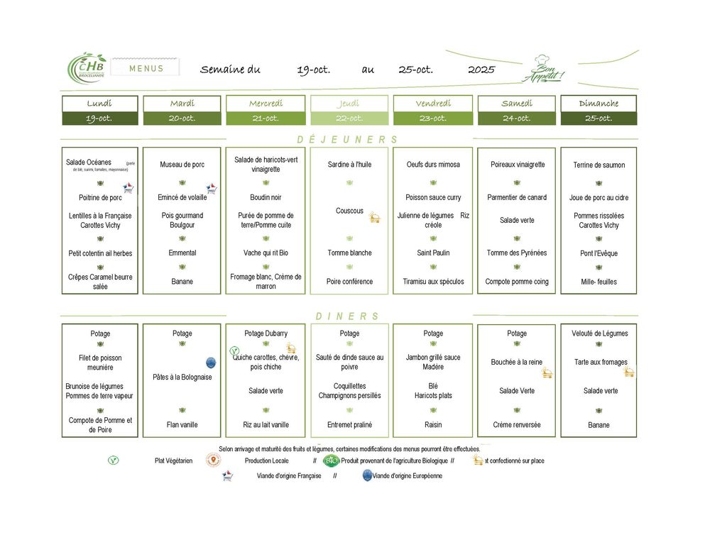 menus 149 au 25 oct